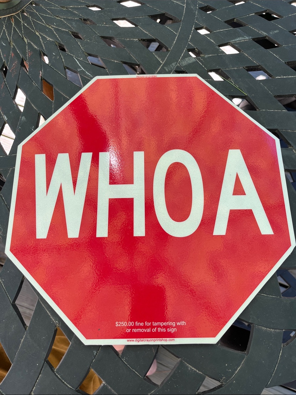 New! Trail Sign "Whoa" Stop Dog Command Mushing Husky Sledding